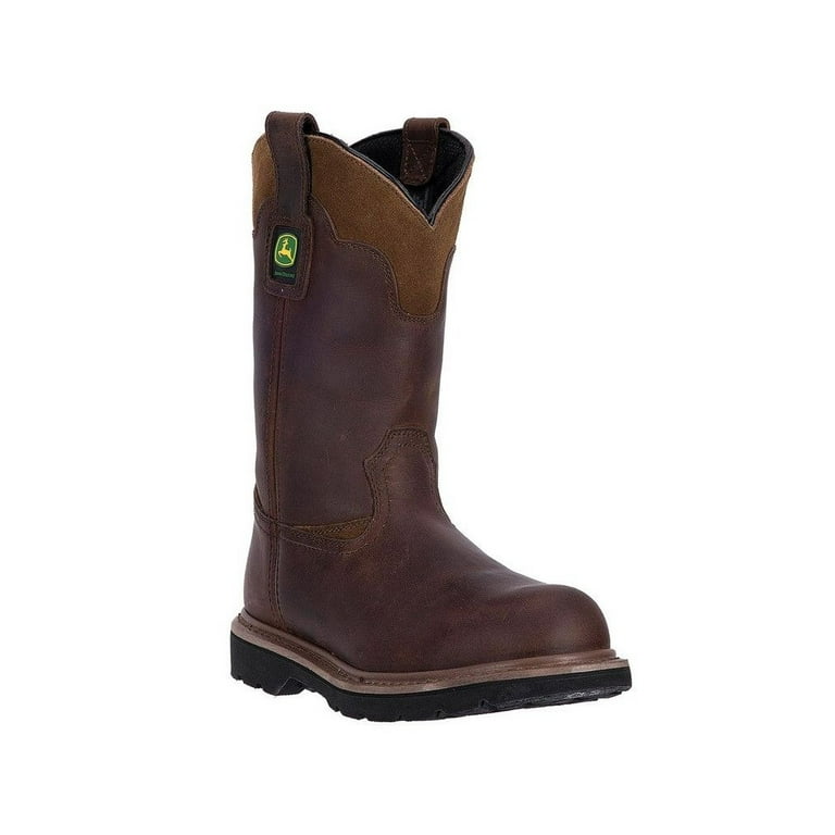 John Deere Western Boots Mens 11 Deep Dip St EH Pull Brown JD4394 Walmart