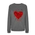 thumbnail image 5 of TKLPEHG Womens Heart Sweatshirt Valentines Day Casual Dressy Crewneck Sweatshirt Raglan Sleeve Loose Lightweight Long Sleeve Heart Print Graphic Tops Pullover (Gray,S), 5 of 5