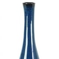 thumbnail image 4 of Bellied Stoneware Vase With Black Banded Rim, Large, Glossy Blue, 4 of 6