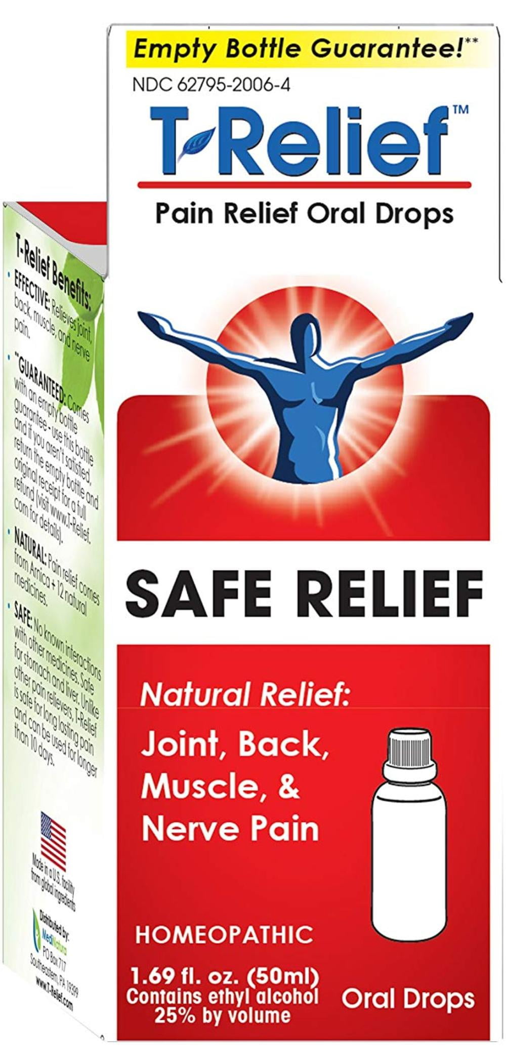 TRelief Pain Relief Oral Drops Homeopathic Formula with Arnica for