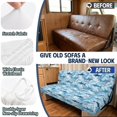 thumbnail image 3 of Xixirimido 2-Piece RV Couch Covers for Jackknife Sofa Bed, Super Stretch Elastic Camper Sofa Slipcover, Washable Anti-Slip RV Furniture Protector Pet Friendly, Camo Blue Shark Pattern, 3 of 7