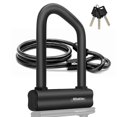 thumbnail image 1 of Candado para bicicleta NDakter tipo U con arco de 18 mm, cable de 1,8 m y 1,8 kg, 1 of 7