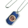 thumbnail image 2 of Rustic Minnesota State Flag Distressed USA Military Dog Tag Pendant Necklace with Chain, 2 of 4