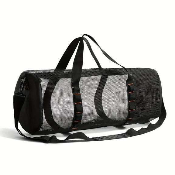 1pc Extra Large Mesh Beach Bag, Swimming Bag For Children Beach Toy Baskets Portable Travel Storage Wash Bag Quick Dry Tote