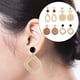 thumbnail image 4 of 4 pares de pendientes de ratán con tejido bohemio para mujeres y niñas. de color oscuro, 4 of 9