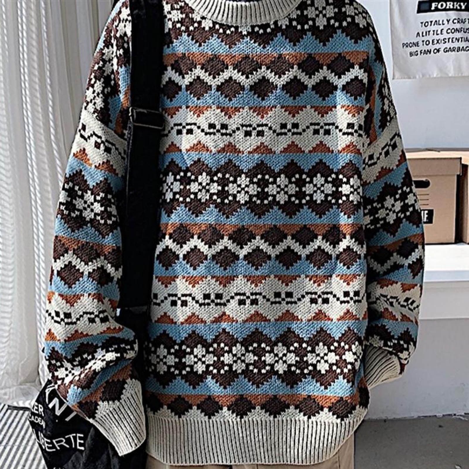 VerPetridure Clearance 2023 Men's Vintage Oversized Sweater for