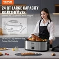 thumbnail image 2 of VEVOR Electric Roaster Oven, 24 QT Turkey Roaster Oven with Self-Basting Lid, 1450W Roaster Oven with Defrost & Warm Function, Adjustable Temp, Removable Pan & Rack, Fits Turkeys Up to 28LBS, Silver, 2 of 8