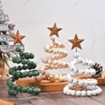 thumbnail image 4 of Wooden Beaded Christmas Trees Tabletop Decoration Rustic Beaded Christmas Tree Figurine Centerpieces For Tables Shelf Mantel Desk, Small Xmas Trees Farmhouse Decor For Winter, 4 of 5