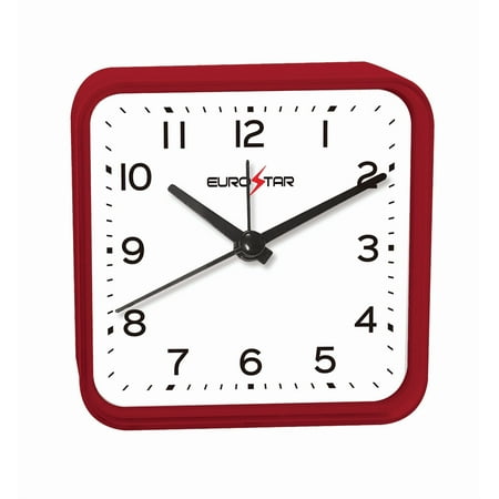EUROSTAR C501 Analog Alarm Clock, Red
