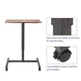 thumbnail image 6 of Mobile Laptop Desk Pneumatic Sit to Stand Table Height Adjustable Rolling Cart with Lockable Wheels for Home Office Computer Workstation 28" x 19" Brown Round Edge Design Elegant, 6 of 17