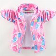 thumbnail image 4 of CPNG Toddler Girls Versatile Outdoor Hooded Jacket Cute Cartoon Windbreaker Coats Full Zip Lightweight Cute Graphic Outerwear Rain Jacket Coat with Pockets, 4 of 8