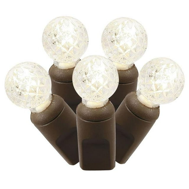 LED Brown Wire G12 End Connecting 25 ft. Long Light Set with Warm White Lights