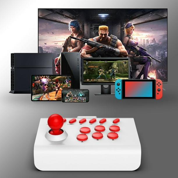 Gamepad portátil 3 modos de conexión Joystick para juegos para PS4/PS3/PC (blanco + rojo)