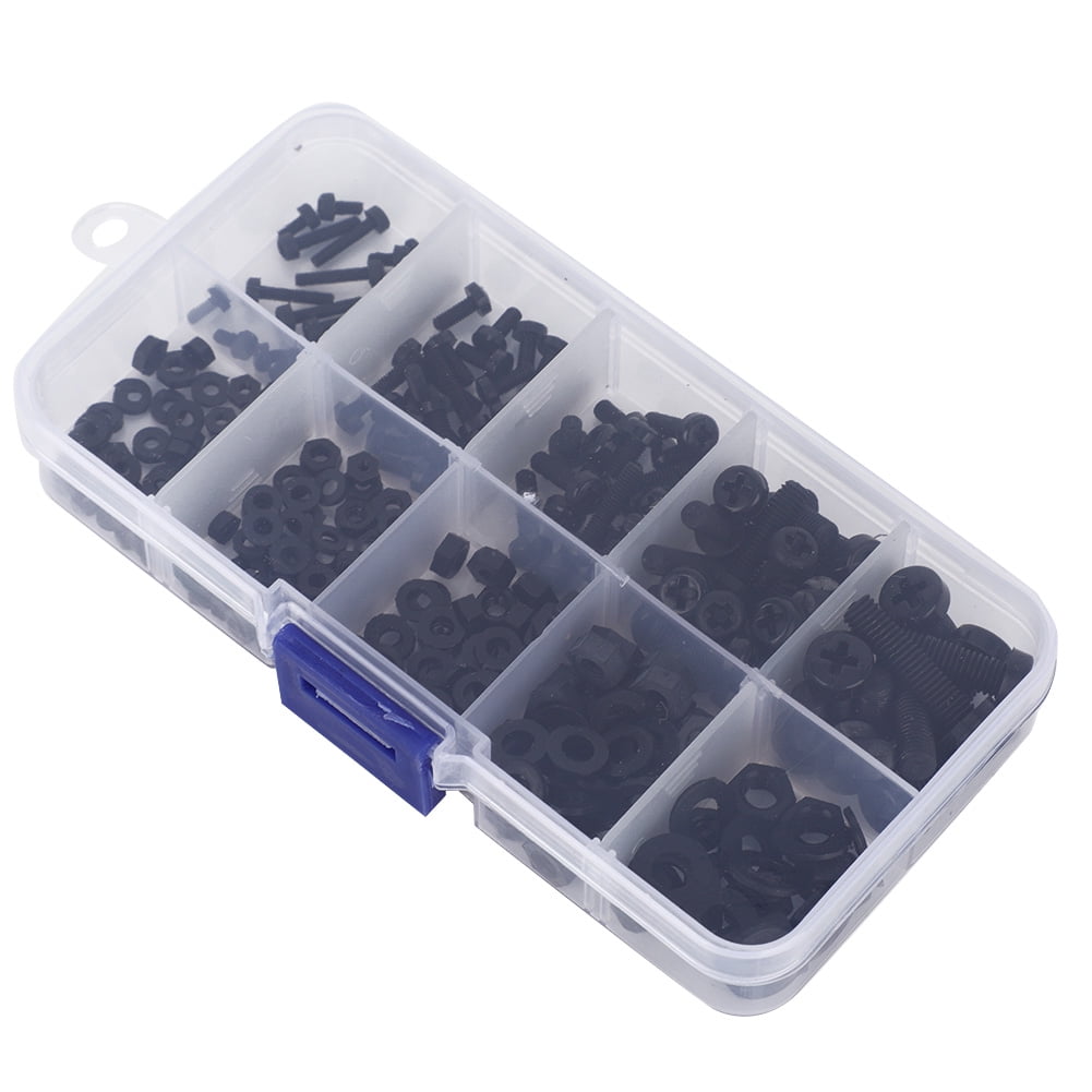 5x 8mm BLACK NYLON PLASTIC FULL NUTS FOR M8 SCREWS AND BOLTS NEW PACK 