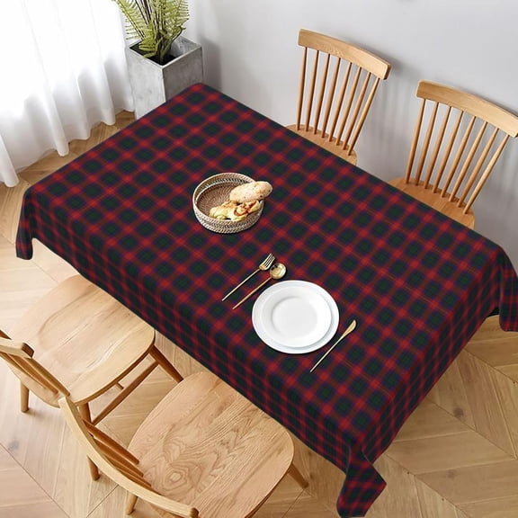 Rectangle Tablecloth, Clan Rattray Red Green Scottish Tartan Plaid Stain-Resistant, Wrinkle-Free, Washable Cover for Dining, Parties, and Wedding 60x84in