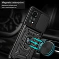 thumbnail image 3 of Case for Xiaomi Redmi Note 11 4G (Not 5G) with Slide Camera Cover, Heavy Duty Military Grade Protection Phone Case with Ring Stand for Xiaomi Redmi Note 11 4G/Redmi Note 11S SJ Black, 3 of 7