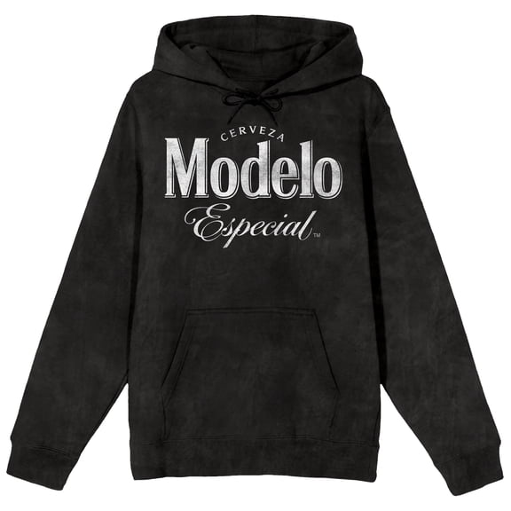 Modelo Especial Vintage Logo Adult Black Long Sleeve Hooded Sweatshirt - Medium