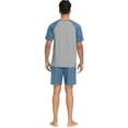 thumbnail image 5 of MINTREUS Men's Pajama Set Short sleeved Round Neck 2-piece Set Men's Shorts Casual Set Raglan Pajamas, 5 of 7
