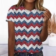 thumbnail image 4 of Goodtrade8 American Flag T Shirts for Women Red White and Blue Red White and Blue Pullover July 4th Short Sleeve , Independence Day Crew Neck Graphic Summer Juniors Tops Fashion, 4 of 5