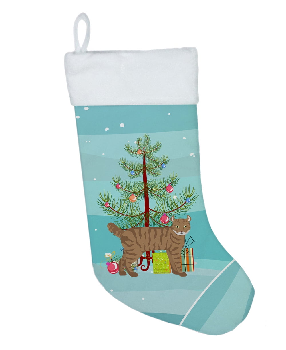 Highlander Lynx #3 Cat Merry Christmas Christmas Stocking 13.5 in x 18 in
