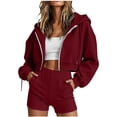 thumbnail image 3 of Neewe Women's 2026 Fall Winter Zip Up Fashion Hoodies Casual Long Sleeve Short Sweatshirts Fall Winter Track Jackets, 3 of 8