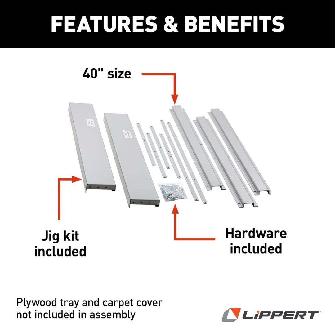 Power Gear 370755 Kwikee SuperSlide II 44" RV Cargo Storage Bay Trim Kit