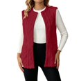 thumbnail image 4 of yillto Womens Sherpa Fleece Sleeveless Vest Jackets Lightweight Warm Fuzzy Open Front Fall Clothes Winter Coats, 4 of 7