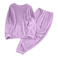thumbnail image 2 of YHAJDS Sleepwear for Women Pajama Set Women's Pajama Sets Solid Color Coral Fleece Long Sleeve Top And Pants With Zipper And Pockets Warm Loungewear for Fall Winter, 2 of 5