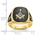 thumbnail image 5 of 14K Yellow Gold Ring Band Themed Men's Masonic, 5 of 5