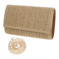 thumbnail image 1 of EXHUMKY Clutch Beige De Mano Y Cruzado Con De Paja Artificial Para Eventos Veraniegos, 1 of 6