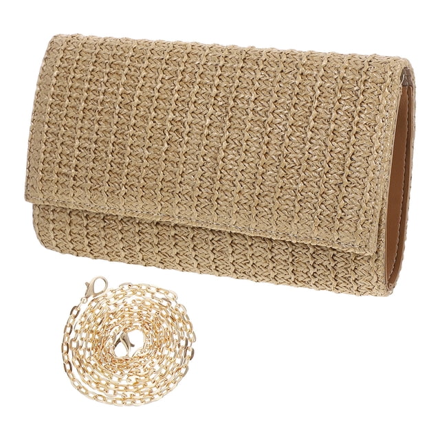 EXHUMKY Clutch Beige De Mano Y Cruzado Con De Paja Artificial Para Eventos Veraniegos