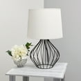 thumbnail image 4 of Simple Designs LT2086-WOB Geometrically Wired Table Lamp, White & Black, 4 of 6