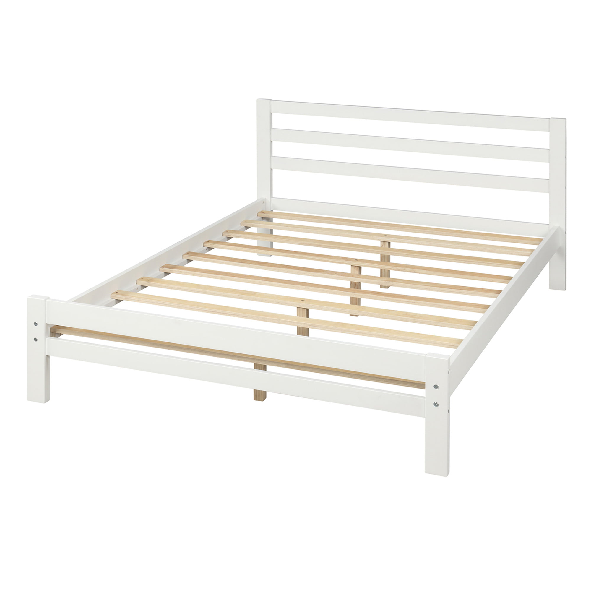 Sunisery Wood Platform Full Bed With, Bed Frame With Pull Out Drawers