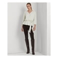 thumbnail image 3 of LAUREN RALPH LAUREN Womens Ivory 3/4 Sleeve Surplice Neckline Peplum Top S, 3 of 3