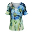 thumbnail image 3 of MYLookk Women Summer T Shirt Short Sleeve Printed Casual Tee Blouse Loose Tops, 3 of 6