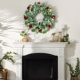 thumbnail image 6 of Bcylexb Spring Summer Wreaths for Front Door, 16 inch Artificial Fake Flower Wreath with Green Leaves Wreath for Wall Window Farmhouse Party Home Holiday Decor, 6 of 6