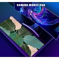 thumbnail image 5 of Desk Pad, Keyboard Mouse Pad, Large Anti-Slip Rubber Base Mousepad with Stitched Edges, Extended Long Mice Pad for Computer,Laptop,Work,Office, 31.5 X 11.8 Inch, Gold Green Leaves Line Art, 5 of 5