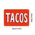thumbnail image 4 of Letrero Hojalata Tacos Metal Vintage Pintura Hierro Rectangular Barra Pared 30x20cm, 4 of 9