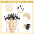 thumbnail image 2 of Uxcell 100-Pack Palillos de Cóctel, Palillos de Bambú Elegantes de 5 Pulgadas para Barbacoa [Negro, Perla], 2 of 6