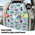 thumbnail image 5 of Fuzoiu Dinosaur Print 2 Pack Kick Mat Back Seat Protector With 3 Storage Pockets, Universal Car Seat Back Organizer For Kids Pets, Waterproof Backseat Protector For Most Car, 5 of 8