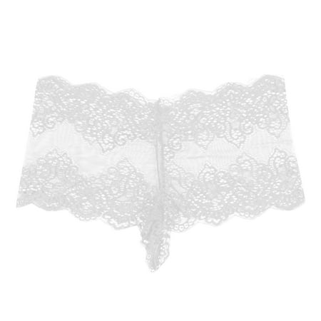 

〖CFXNMZGR〗Briefs For Women Floral Print See-Through Appeal Full Waist Lace Underwear Women S High Lingerie