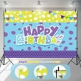 thumbnail image 2 of Monsters Birthday Party Backdrop 5 x 3 FT Polyester Cartoon Monster Theme Wall Banner for Birthday Decorations Baby Shower or Photography Background Animated Blue Green Purple Hanging Supplies, 2 of 5
