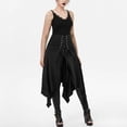 thumbnail image 3 of Womens Halloween Costumes Gothic Skirts for Women Women Stitching Irregular Strappy Skirt Halloween Casual Umbrella Skirt, 3 of 9