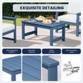 thumbnail image 4 of KINGYES 4 Pieces Outdoor Furniture Set, HDPE All Weather Use Conversation Couch Sets,2 Armchairs & 1 Loveseat & 1 Coffee Table for Patio Backyard, Blue Frame with Khaki Cushions, 4 of 10