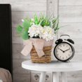 thumbnail image 4 of Jkkant Hydrangea Flower Basket Wreath, Rattan Bowknot Wall Hanging for Front Door, Farmhouse Spring Summer Decor, 4 of 6