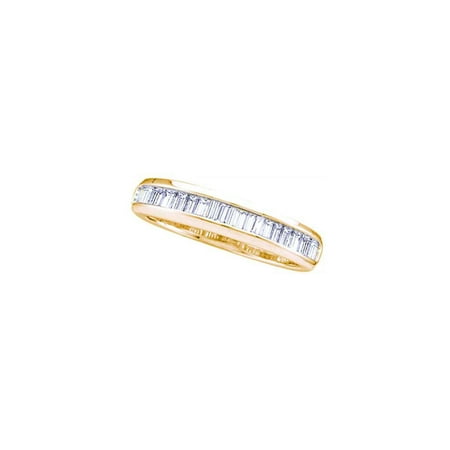 14k Yellow Gold Anniversary Band - 14kt Yellow Gold Womens Baguette Diamond Wedding Anniversary Band Ring 1/6 Cttw