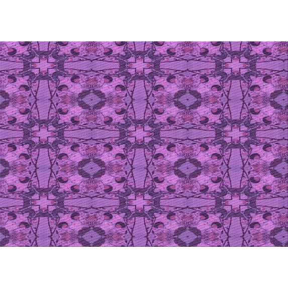 Ahgly Company Indoor Rectangle Patterned Dark Orchid Purple Area Rugs, 3' x 5'