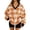 Orange, variant on Manzbdm Women's Fleece Plaid Sweatshirt Long Sleeve V Neck Fuzzy Pullover Top