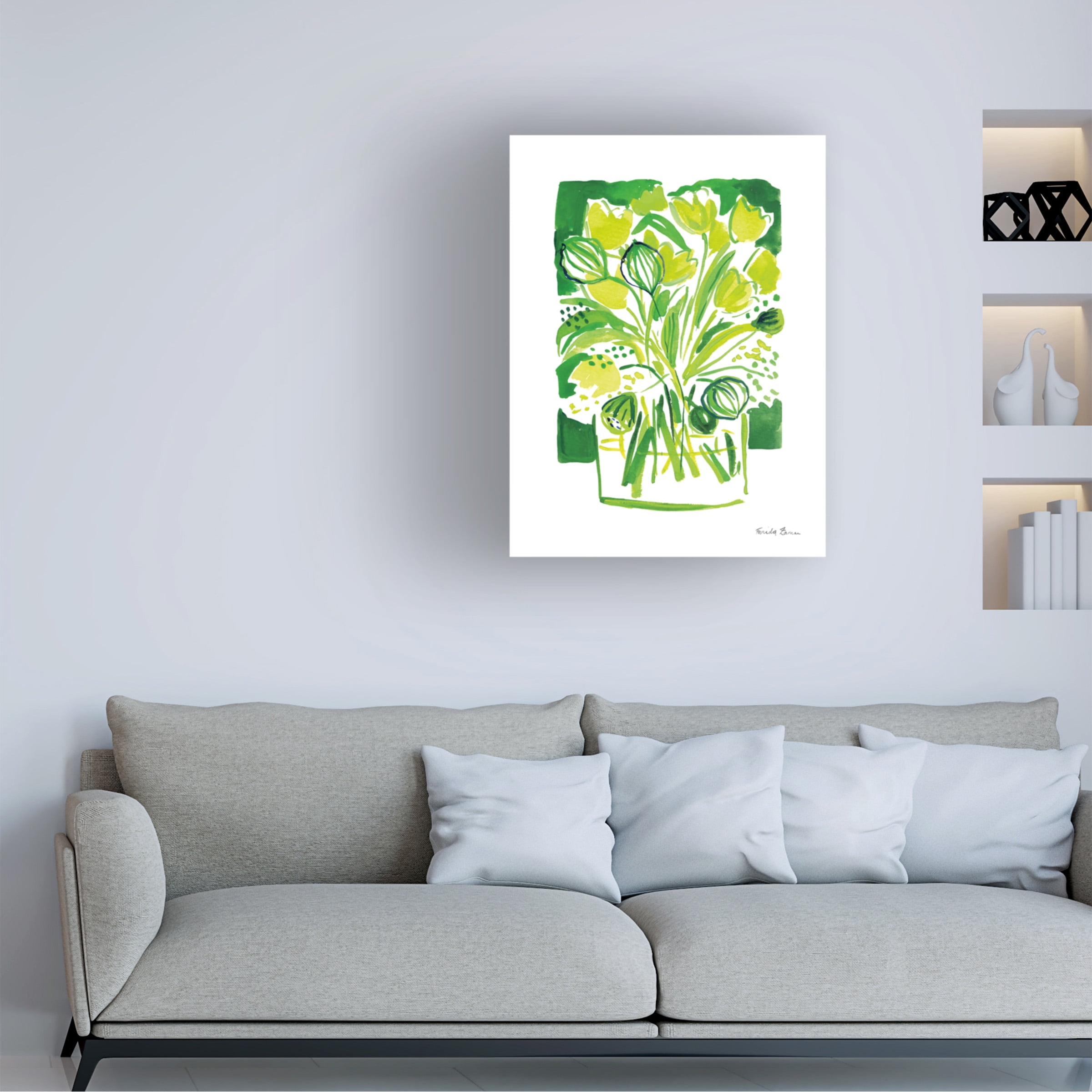 Trademark Fine Art 'Lemon Green Tulips II' Canvas Art by Farida Zaman