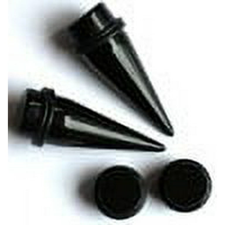 Black Acrylic Tapers AND Black Plugs gauges ear stretching kit